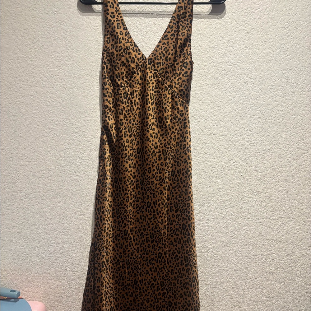 American Eagle Outfitters Brown Leopard Maxi Dress